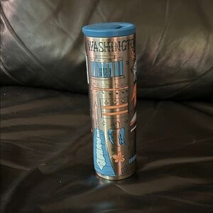 Washington DC Starbucks Tumbler with Blue and Silver Design 16oz